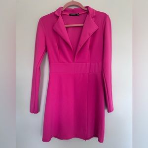 Hot pink blazer dress